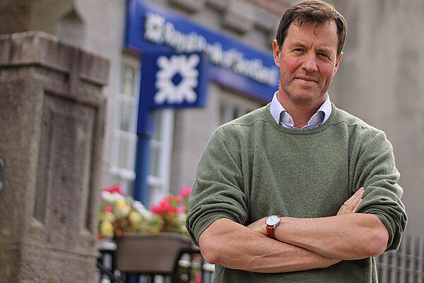 Angus MacDonald outside a bank branch in Fort William